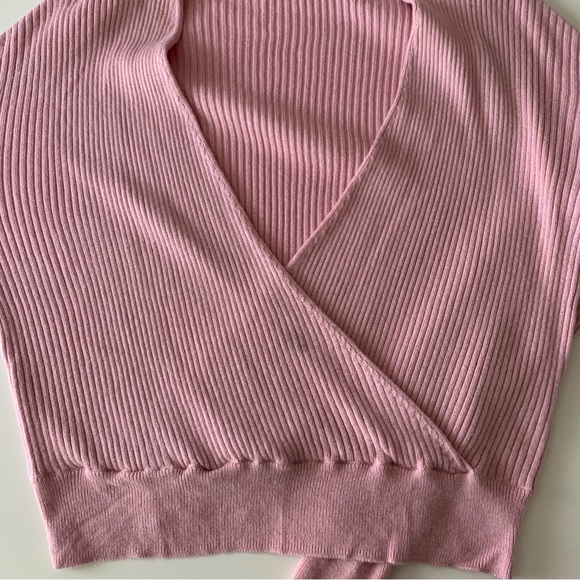 Leith pink ribbed wrap sweater size XXS - Picture 7 of 7